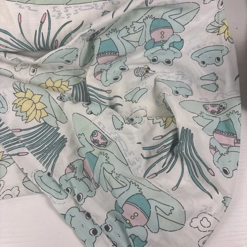 Vtg Debenhams Frog Lily Pad Twin Duvet + Pillowcase Child Kid Bedding RARE READ